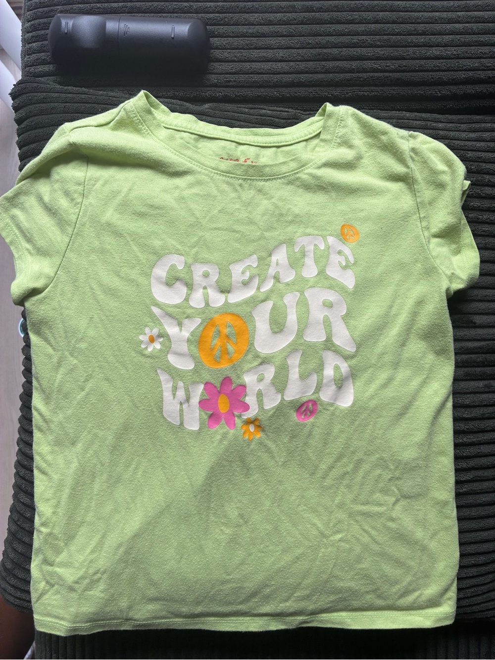 Create Your World Girls' Lime Green Graphic Tee